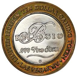 .999 Fine Silver Bellagio Las Vegas, Nevada $10 Limited Edition Gaming Token