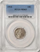 1914 Barber Dime Coin PCGS MS63