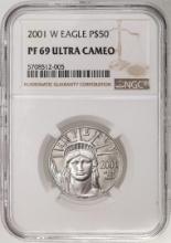 2001-W $50 Proof American Platinum Eagle Coin NGC PF69 Ultra Cameo