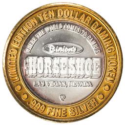 .999 Silver Binnions Horseshoe Las Vegas, NV $10 Casino Limited Edition Gaming Token