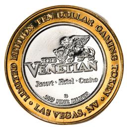 .999 Silver The Venetian Las Vegas Nevada $10 Casino Limited Edition Gaming Token