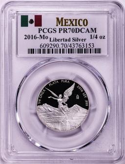 2016-Mo Mexico Proof 1/4 oz Silver Libertad Coin PCGS PR70DCAM