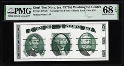 Circa 1970's Washington Center Giori Test Note PMG Superb Gem Uncirculated 68EPQ