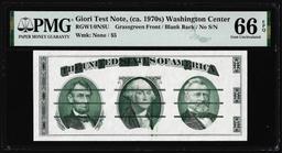 Circa 1970's Washington Center Giori Test Note PMG Gem Uncirculated 66EPQ