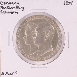 1904 Germany Macklenburg Schwerin 5 Mark Silver Coin
