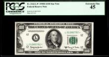 1950E $100 Federal Reserve STAR Note San Francisco Fr.2162-L* PCGS Extremely Fine 45