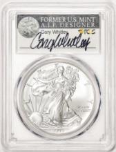 2014-W $1 Burnished American Silver Eagle Coin PCGS SP70 Gary Whitley Signature