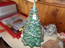 Antique Ceramic Light Up Christmas Tree