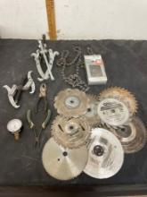 saw blades, chain saw and pullers