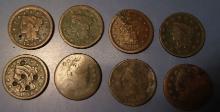 LOT OF EIGHT MISC. CULL/LOW GRADE LARGE CENTS (8 COINS)