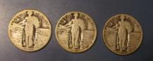 LOT OF THREE MISC. DATE S.L. QUARTERS AVE. CIRC. (3 COINS)