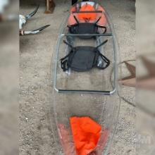 2 PERSON CLEAR KAYAK WITH PADDLES
