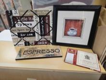 COFFEE THEMED WALL ART AND MORE