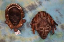 Two West African Handmade Antique Mask
