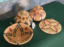 Four Native Made African Baskets