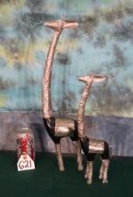 Two Metal Art Giraffes