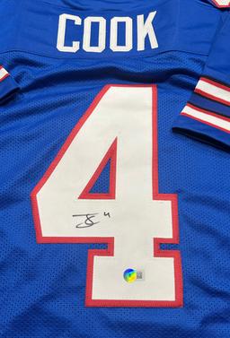 James Cook Buffalo Bills Autographed Custom Football Jersey Beckett Hologram