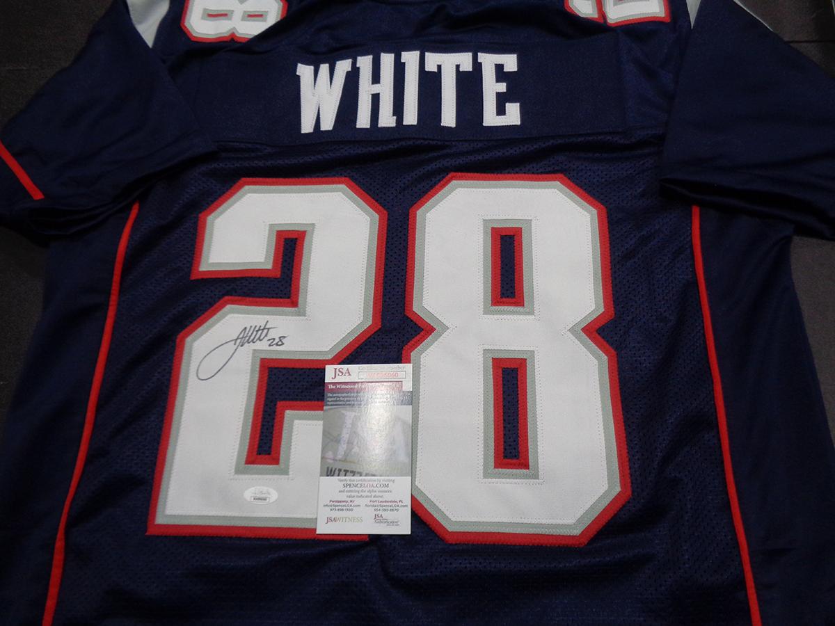 James White New England Patriots Autographed Custom Football Jersey JSA W coa