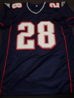 James White New England Patriots Autographed Custom Football Jersey JSA W coa