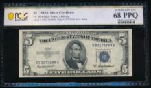 1953A $5 Silver Certificate PCGS 68PPQ