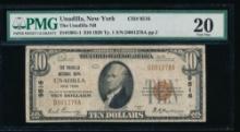 1929 $10 Unadilla NY National PMG 20