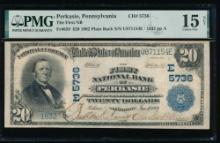 1902 $20 Perkasie PA National PMG 15NET