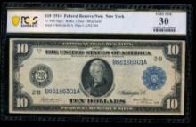 1914 $10 New York FRN PCGS 30