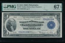 1918 $1 Philadelphia FRBN PMG 67EPQ
