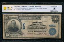 1902 $10 Lebanon KY National PCGS 15