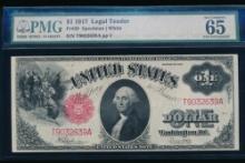 1917 $1 Legal Tender Note PMG 65