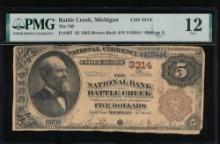 1882 $5 Battle Creek MI National PMG 12