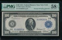 1914 $100 New York FRN PMG 58EPQ
