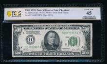 1928 $500 Cleveland FRN PCGS 45