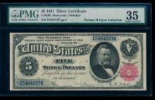 1891 $5 Silver Certificate PMG 35