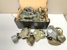 (9Pcs.) POLISH GAS MASKS WITH FILTERS AND CRATE