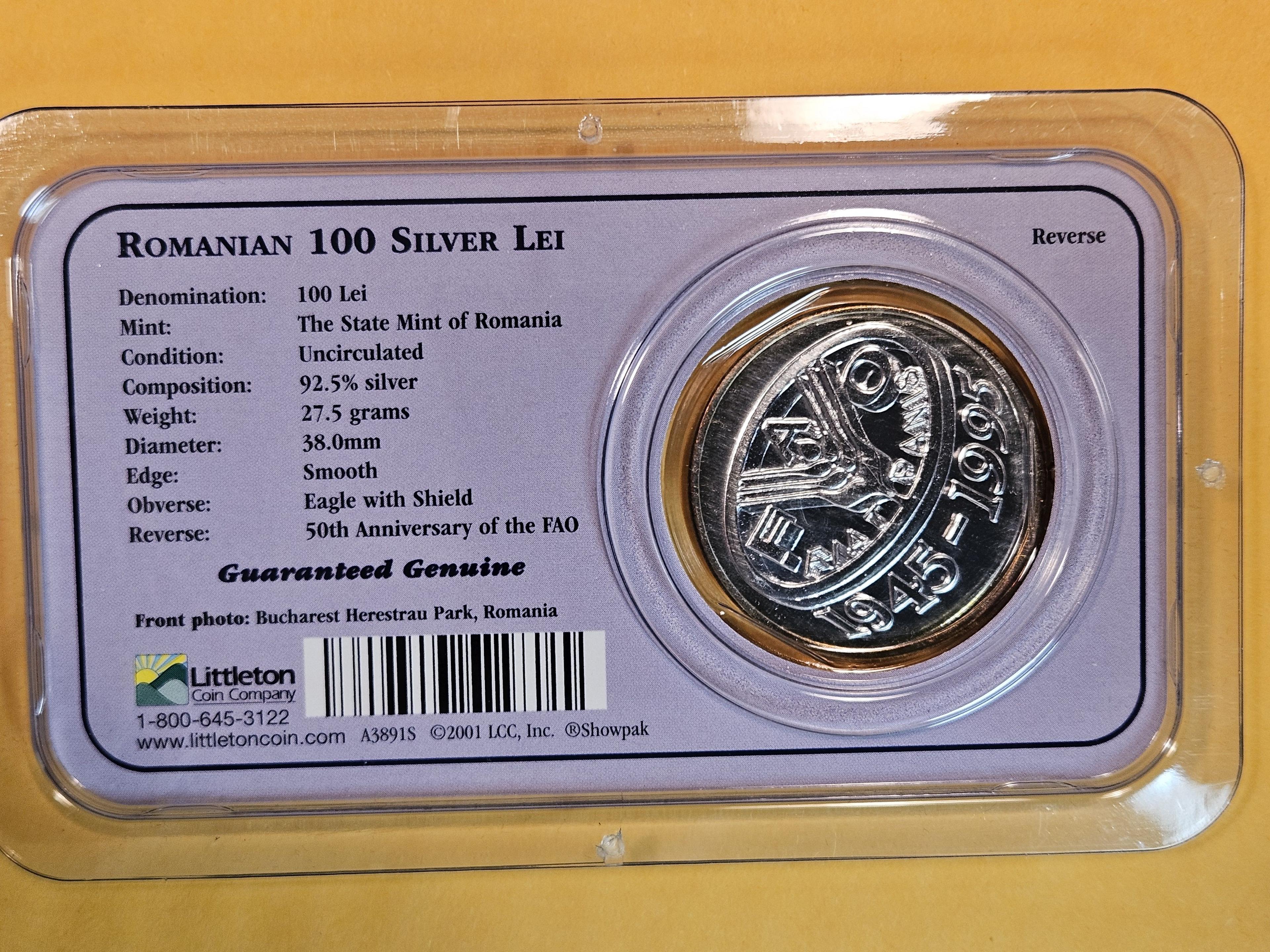 GEM 1995 Romania 100 Silver Lei