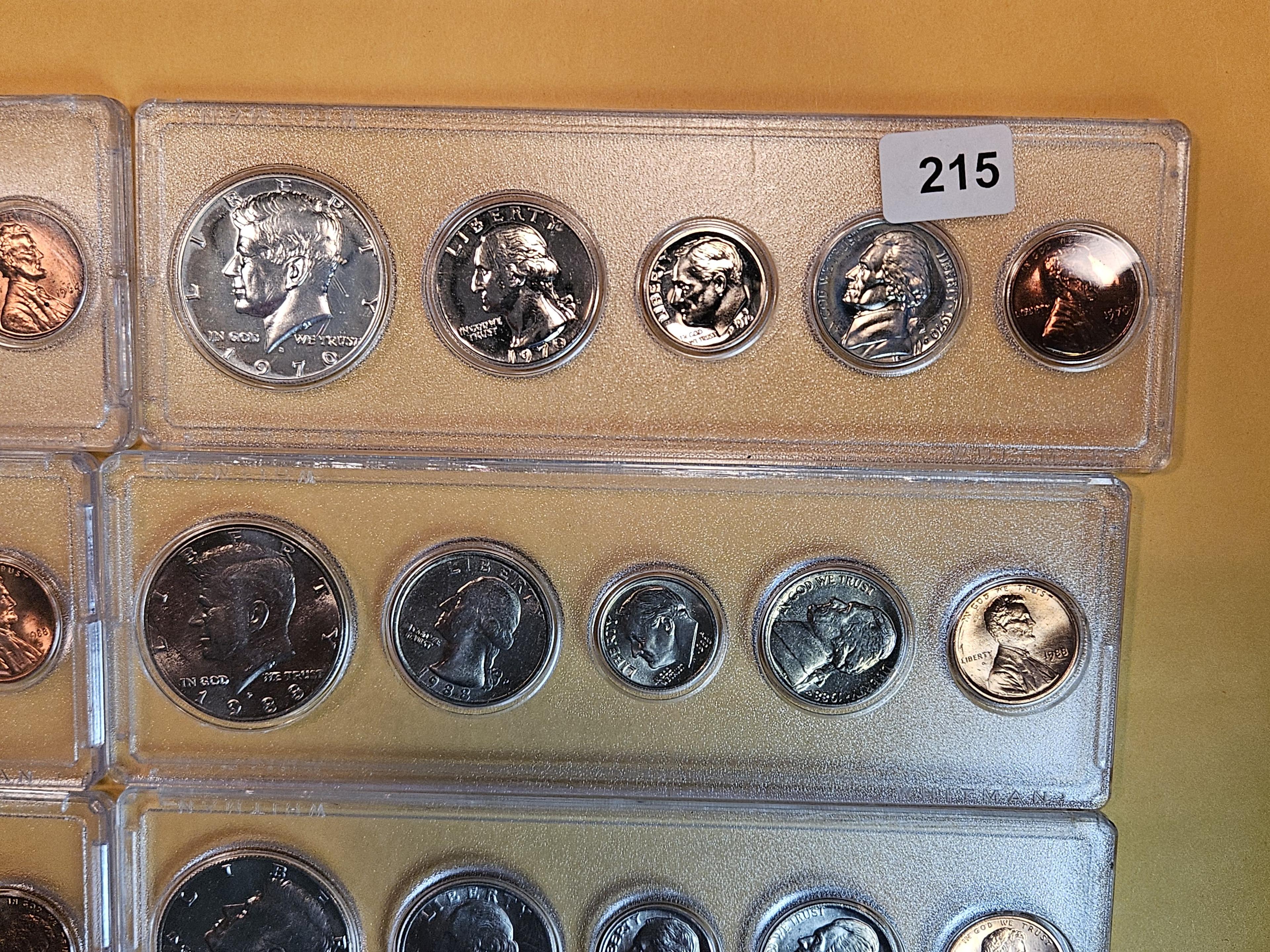 Six Brilliant Uncirculated Coin Year Sets