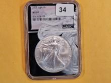 PERFECT! NGC 2022 American Silver Eagle in Mint State 70