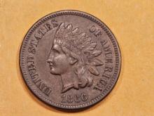 * KEY VARIETY! 1866/6 Indian Cent in Extra fine Plus