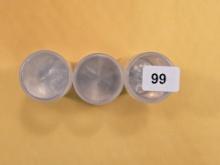 Three partial rolls of Jefferson Nickels