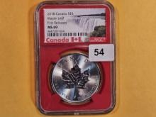 GEM! NGC 2018 Canada silver Five Dollars in Mint State 69
