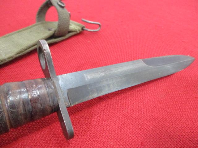 WWII Wooden Handled Fighting Knife w/ Sheath