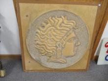 High Relief Roman Coin Sand Cast Panel