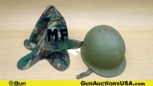 Militaria COLLECTOR'S Helmet. Very Good. Steel Post WWII First Produced in 1951, VIETNAM WAR Era, wi