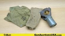 WWII U.S. Gas Mask, Etc. . Very Good. 1 Vintage WWII U.S. Non Combat M1 A2-1 Adult Gas Mask with Bag