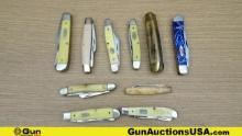 Case, Etc. Knives. Very Good. Lot of 10; Assorted Folding Knives.. (67730)