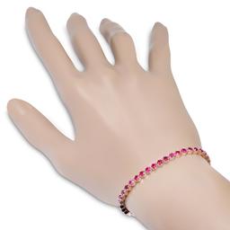 14K Rose Gold Setting with 4.91ct Ruby Bracelet