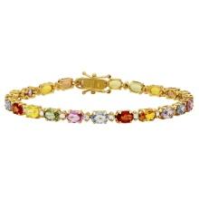 14k Yellow Gold 12.66ct Sapphire 0.64ct Diamond Bracelet