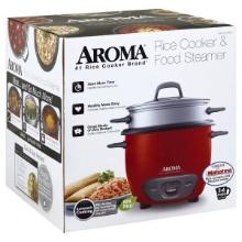 AROMA ARC Pot-Style Rice Cooker & Food Steamer, Red, Retail $25.00