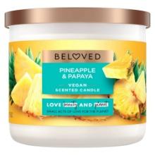 Beloved Pineapple and Papaya Vegan Scented Candle - 15oz, Retail $20.00